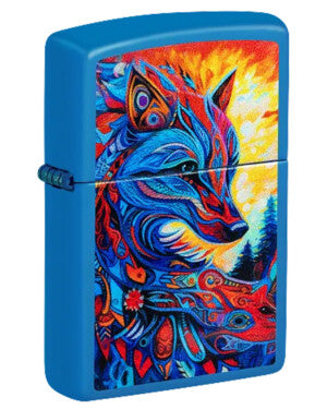 Encendedor Zippo Azul Mate Zorro Colores 47516