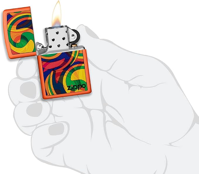 Encendedor Zippo Naranja Mate Abstracto 48078