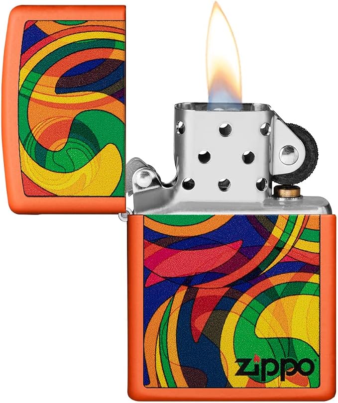 Encendedor Zippo Naranja Mate Abstracto 48078