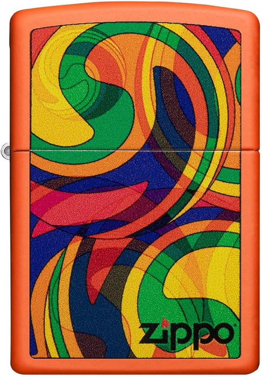 Encendedor Zippo Naranja Mate Abstracto 48078