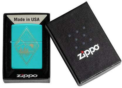 Encendedor Zippo Azul Turquesa Paisaje 48473