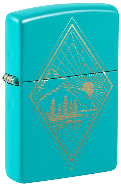 Encendedor Zippo Azul Turquesa Paisaje 48473