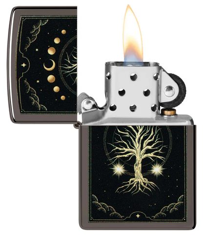 Encendedor Zippo Negro Naturaleza Noche Cod 48636