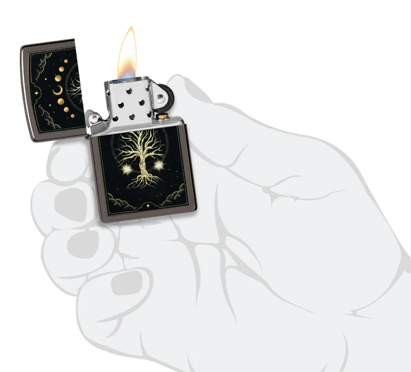 Encendedor Zippo Negro Naturaleza Noche Cod 48636