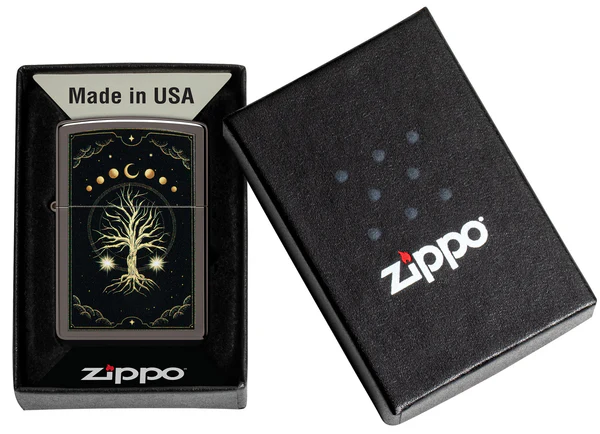 Encendedor Zippo Negro Naturaleza Noche Cod 48636