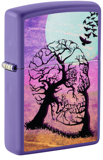 Encendedor Zippo Purpura Árbol Calavera Cod 48638