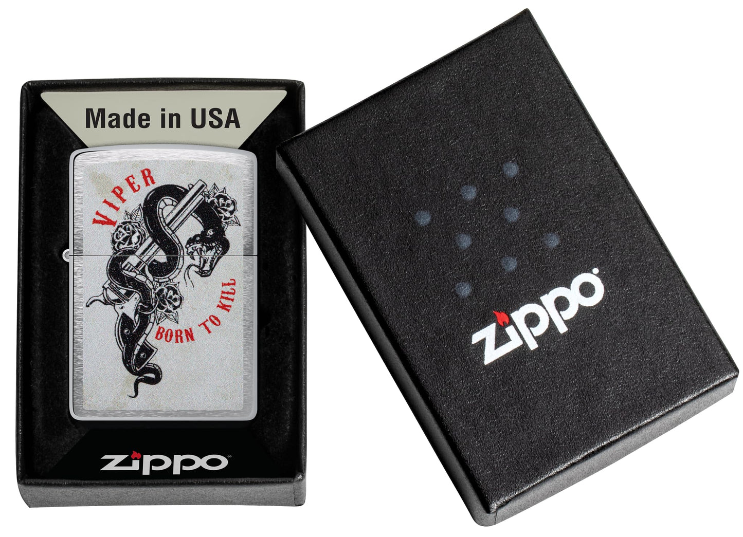 Encendedor Zippo Cromo Serpiente Born 48650