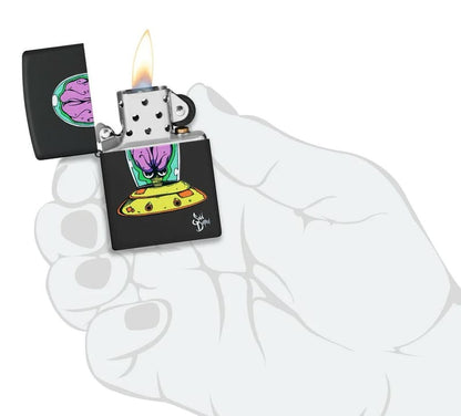 Encendedor Zippo Negro Mate Extraterrestre 48683