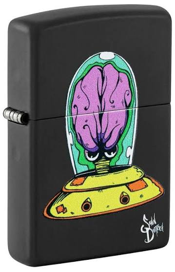 Encendedor Zippo Negro Mate Extraterrestre 48683