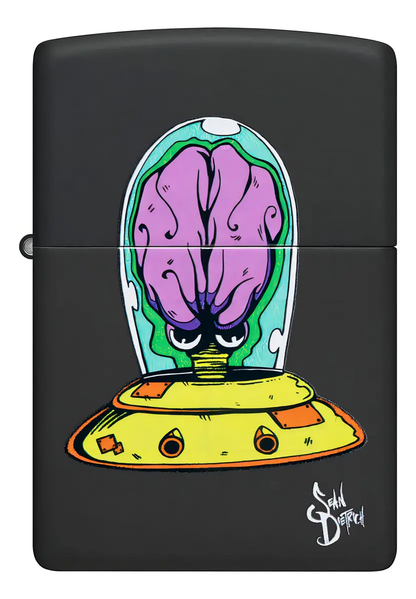 Encendedor Zippo Negro Mate Extraterrestre 48683