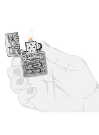 Encendedor Zippo Plateado Bases Logos 48713