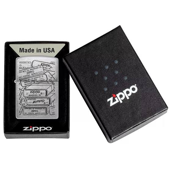 Encendedor Zippo Plateado Bases Logos 48713