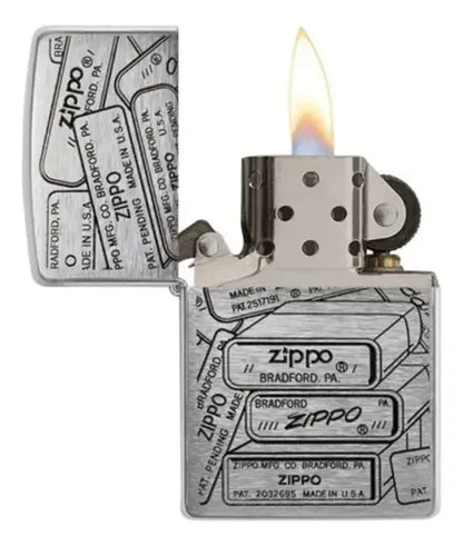 Encendedor Zippo Plateado Bases Logos 48713