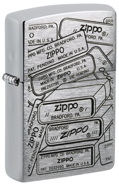 Encendedor Zippo Plateado Bases Logos Cod 48713