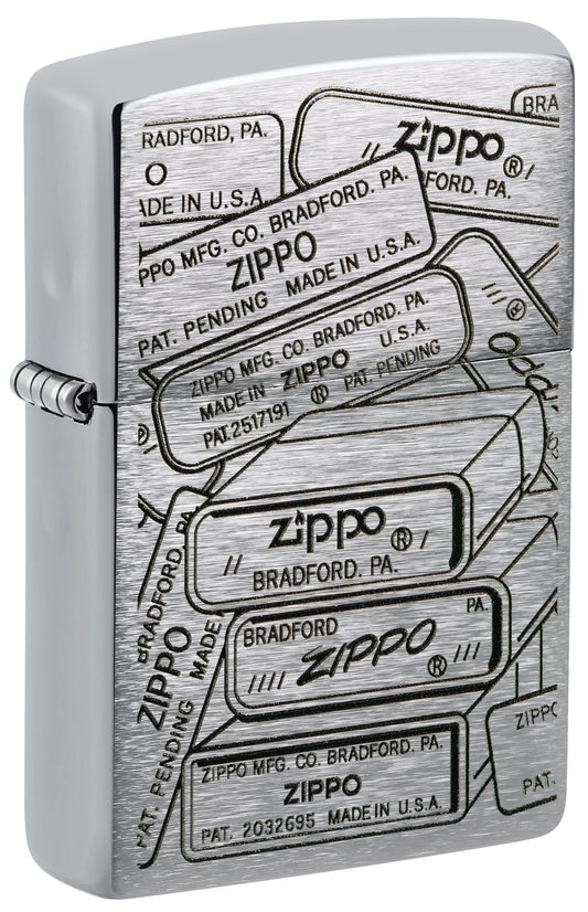 Encendedor Zippo Plateado Bases Logos Cod 48713