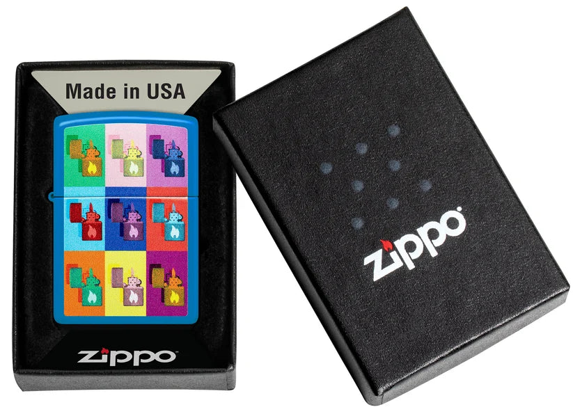 Encendedor Zippo Azul Mate Pop Art 48722