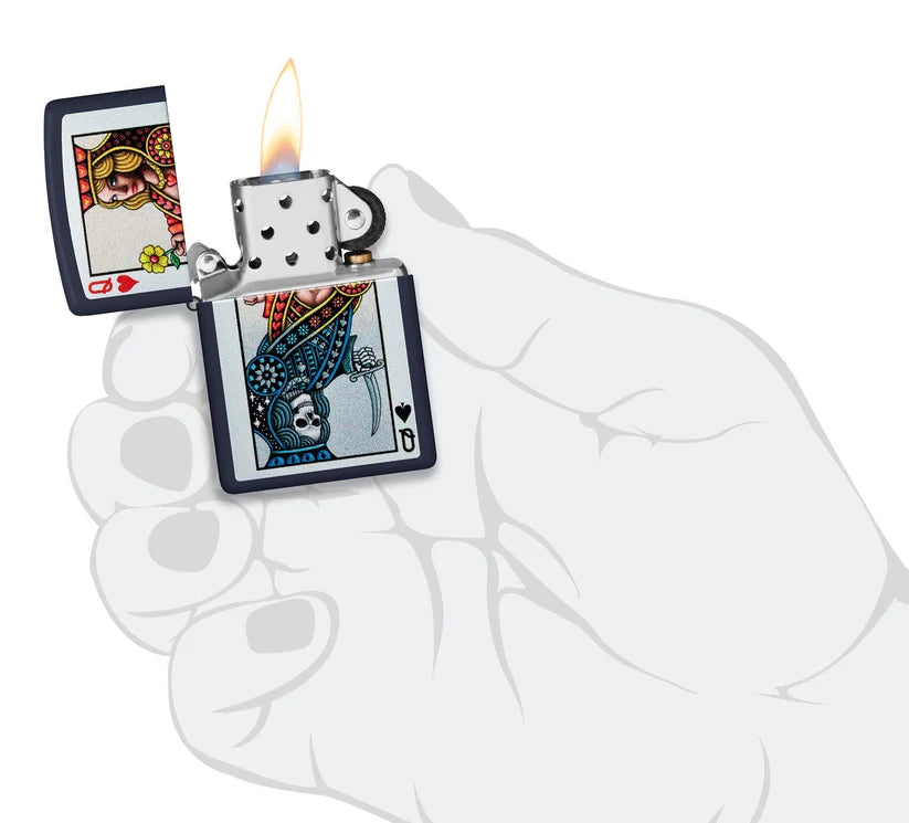 Encendedor Zippo Azul Mate Carta Póker 48723