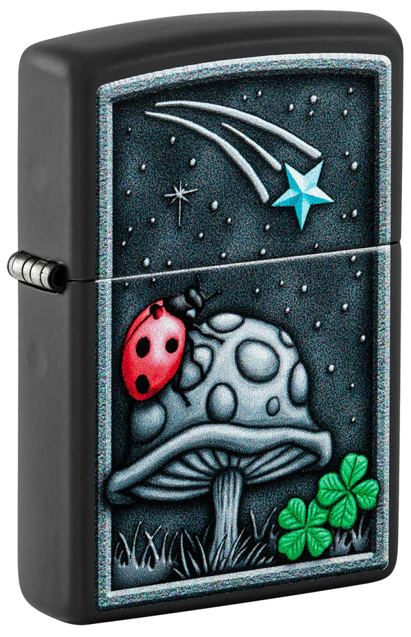 Encendedor Zippo Negro Mate Mariquita Cod 48724