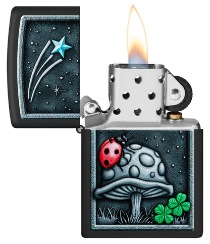 Encendedor Zippo Negro Mate Mariquita Cod 48724