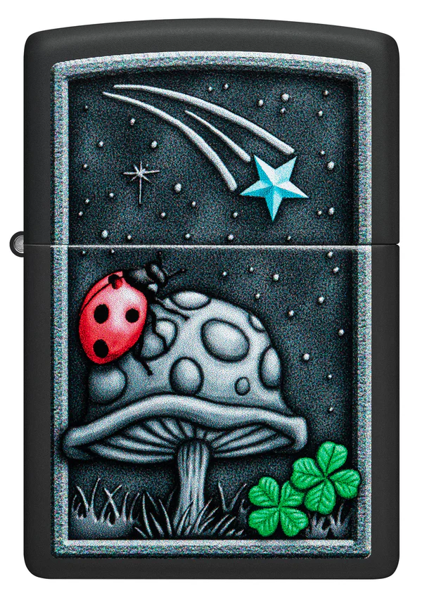 Encendedor Zippo Negro Mate Mariquita Cod 48724