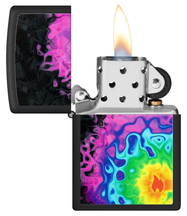 Encendedor Zippo Negro Mate Llama Térmica Cod 48733