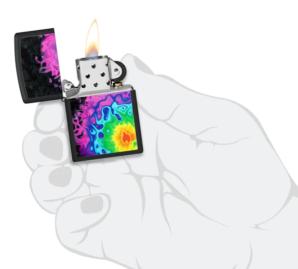 Encendedor Zippo Negro Mate Llama Térmica Cod 48733
