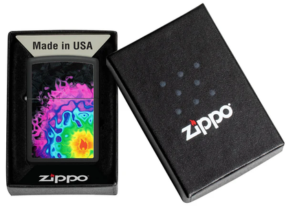Encendedor Zippo Negro Mate Llama Térmica Cod 48733
