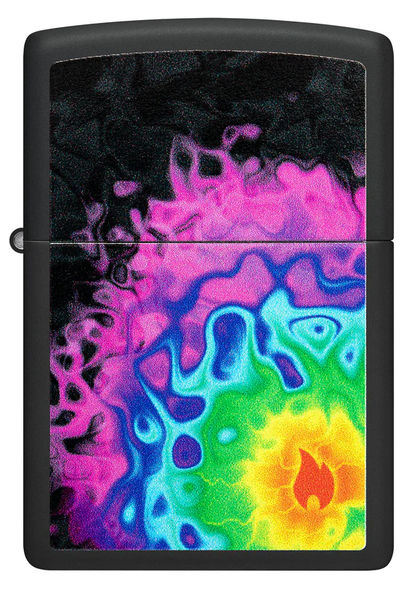Encendedor Zippo Negro Mate Llama Térmica Cod 48733