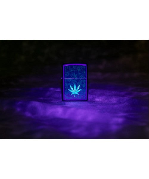Encendedor Zippo Negro Hojas Cannabis Cod 48736