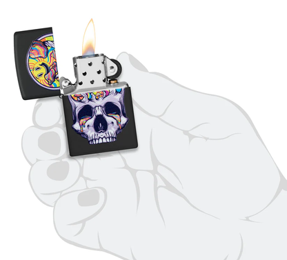 Encendedor Zippo Negro Mate Calavera 48737