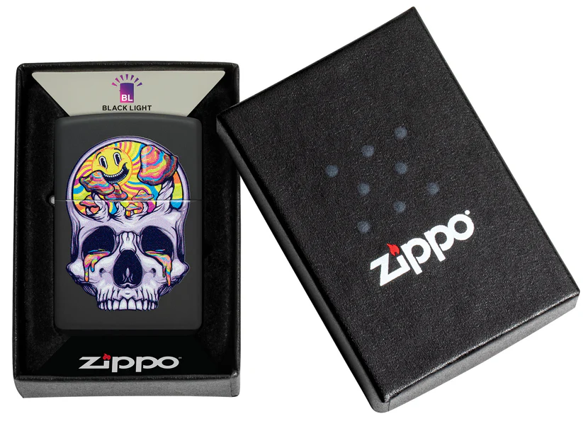 Encendedor Zippo Negro Mate Calavera 48737