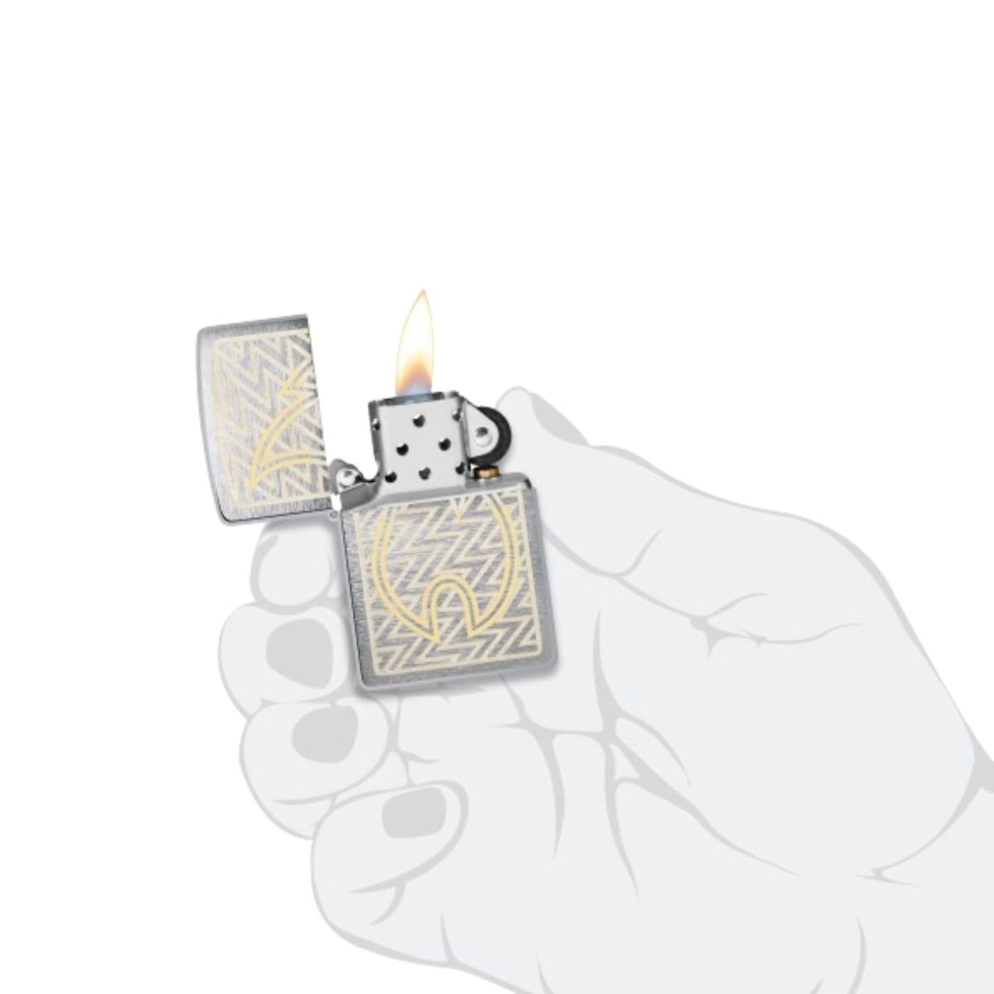 Encendedor Zippo Cromo Llama Dos Tonos 48789