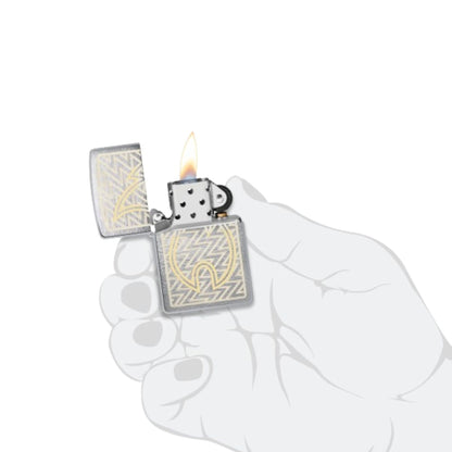 Encendedor Zippo Cromo Llama Dos Tonos 48789