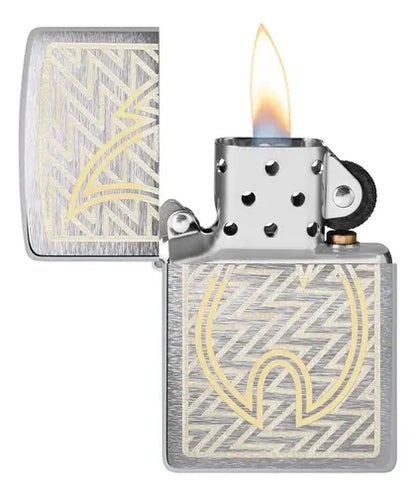 Encendedor Zippo Cromo Llama Dos Tonos 48789