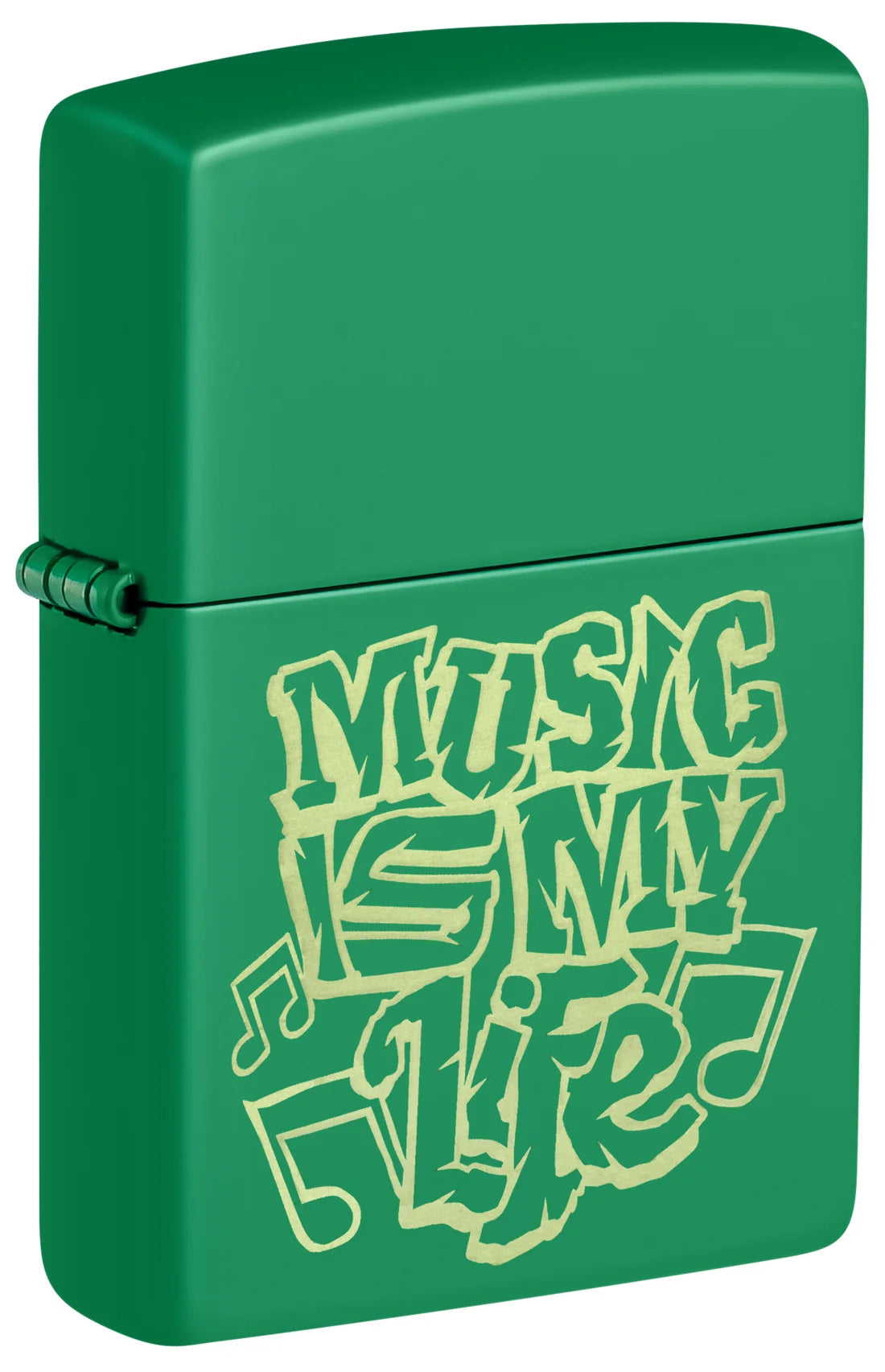 Encendedor Zippo Verde Mate Music Is My Life 48844