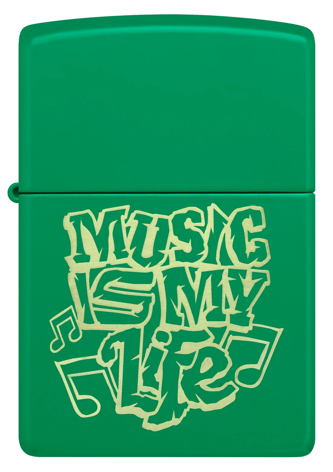 Encendedor Zippo Verde Mate Music Is My Life 48844