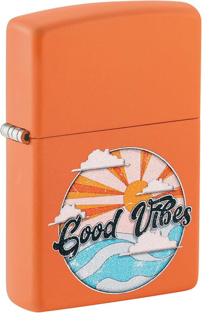 Encendedor Zippo Naranja Mate Good Vibes 48847