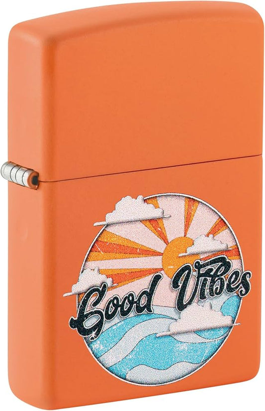 Encendedor Zippo Naranja Mate Good Vibes 48847