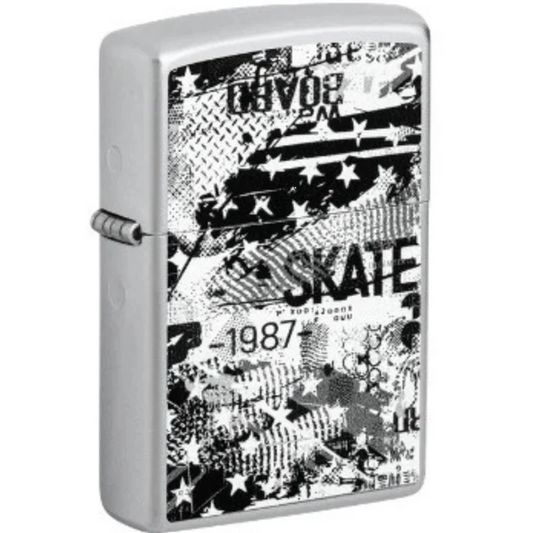 Encendedor Zippo Cromo Patineta Grunge 48869