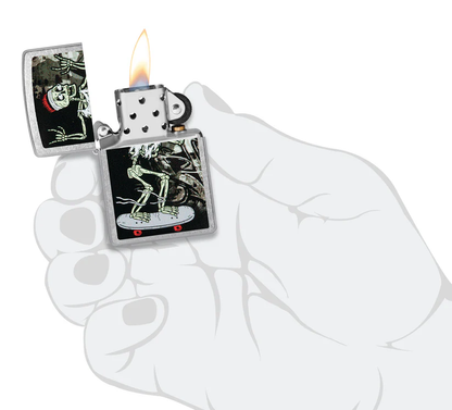 Encendedor Zippo Cromado Calavera Skate 48911