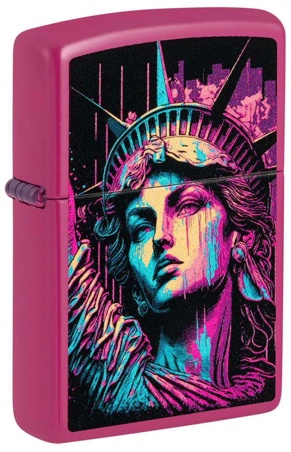 Encendedor Zippo Fucsia Estatua Libertad Cod 48916