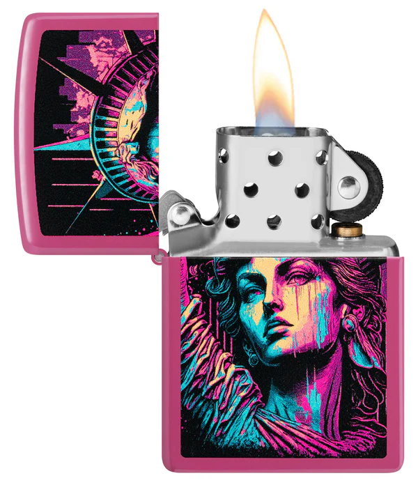 Encendedor Zippo Fucsia Estatua Libertad Cod 48916