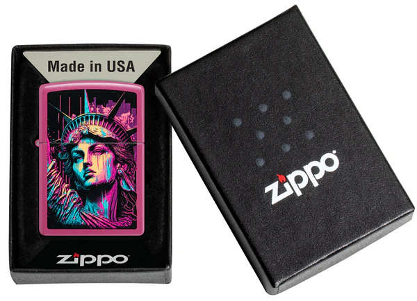 Encendedor Zippo Fucsia Estatua Libertad Cod 48916