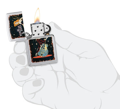 Encendedor Zippo Cromo Chica Rock & Roll 48930