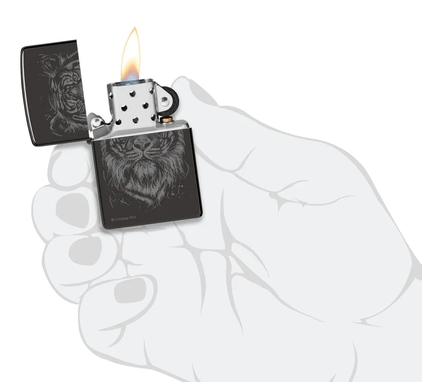 Encendedor Zippo Negro Espejo Tigre 48935