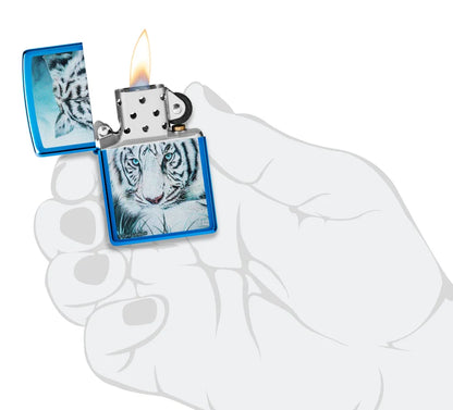 Encendedor Zippo Azul Metalizado Tigre 48951