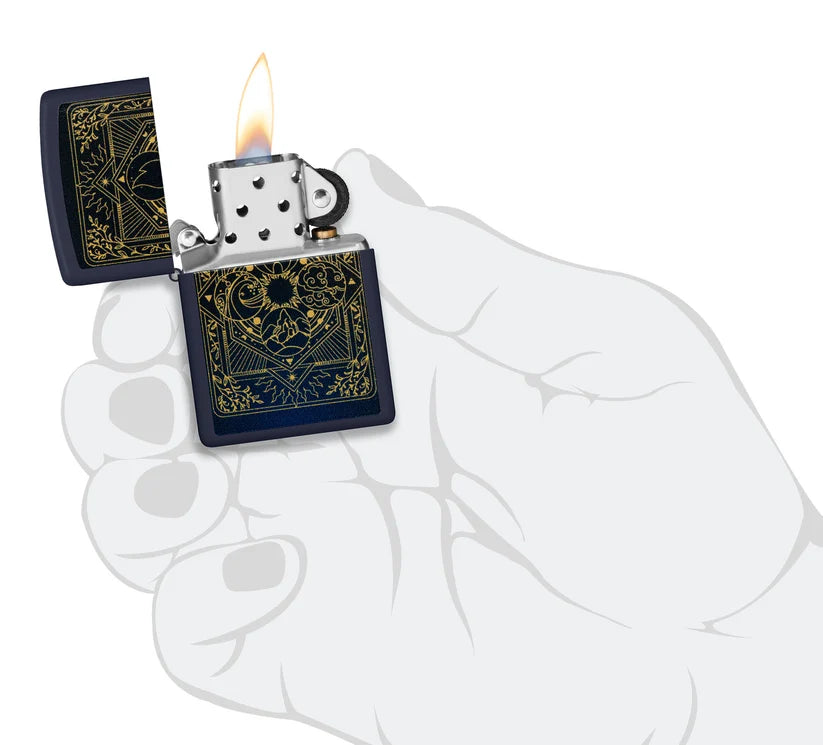 Encendedor Zippo Azul Mate 4 Elementos 48958