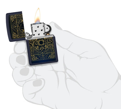 Encendedor Zippo Azul Mate 4 Elementos 48958