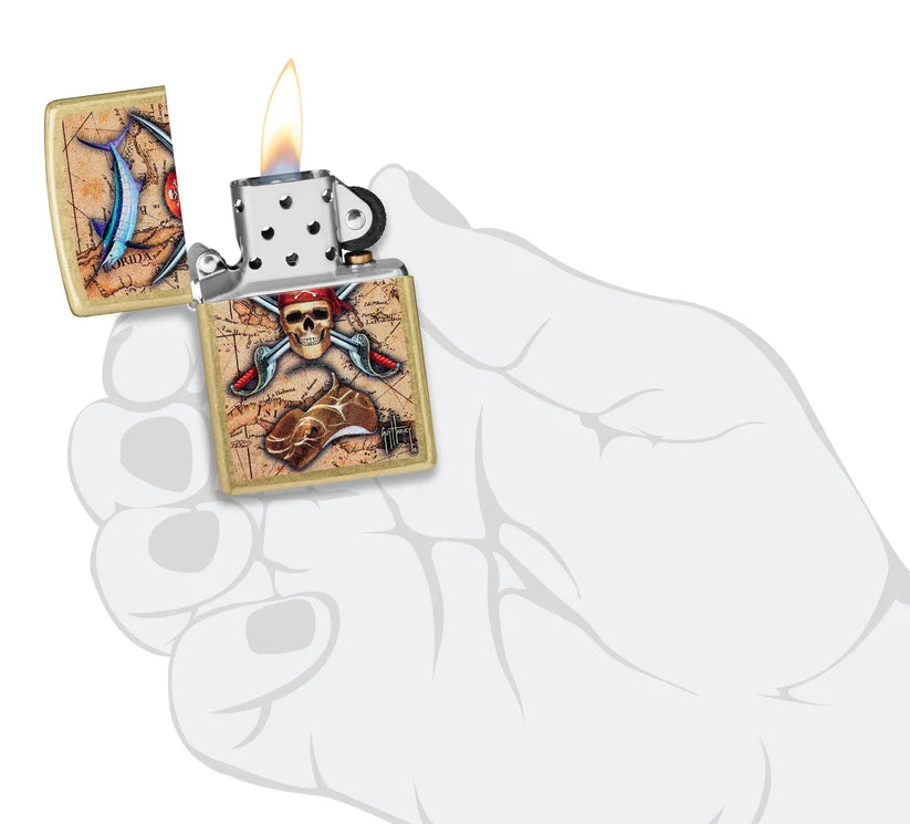 Encendedor Zippo Dorado Pirata Peces 48966