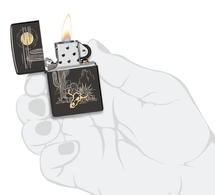 Encendedor Zippo Negro Espejo Oeste 48968